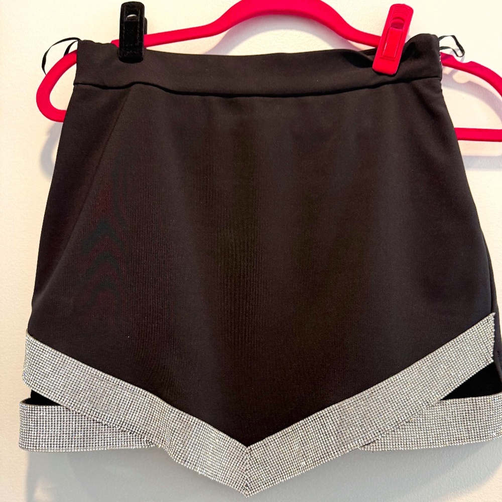 ZARA Shiny Rhinestone Mini Skirt – Size S